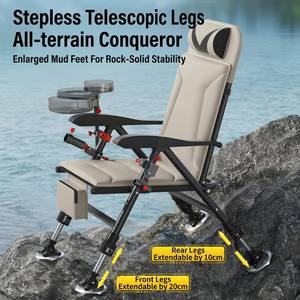 Sedia da Pesca Pieghevole Reclinabile in Ferro dal Design Europeo, Robusta con Gambe Regolabili, Ergonomica, Ecologica e Leggera - Product Image 1