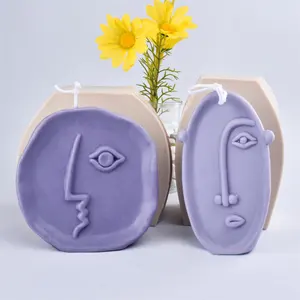 Großhandel abstrakte menschliche Gesicht Silikon form Silikon formen für Kerzen herstellung Harz Handwerk