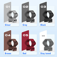SPINA OPTICS Anneaux de montage pour lunette de visée 30 mm, 5 couleurs (rouge, marron, argenté, gris), hauteur centrale 1,21 pouce, montage 20 mm