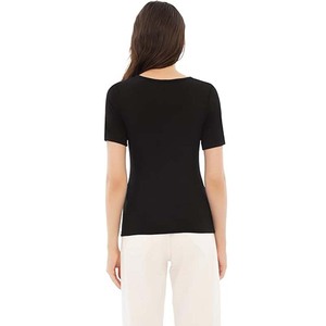 Chemise Henry pour femmes, manches courtes, coupe ajustée, décontractée, col en V, respirante, tricotée, vêtements de mode d'été - Product Image 6
