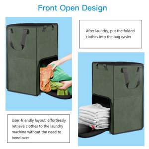 Mochila Grande para Ropa Sucia 2 en 1 con Cesta y Correas para el Hombro, Bolsa de Lavandería Independiente para Dormitorio Universitario - Product Image 3