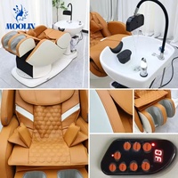Fauteuil de lavage capillaire électrique design moderne avec fonction spa et massage pour salon de coiffure