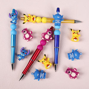 Unterstützung Small Batch Bestellung 3D Cute Cartoon Thema Erdbeer bär Silikon Charakter Focal Beads Charms für Pen Topper - Product Image 2
