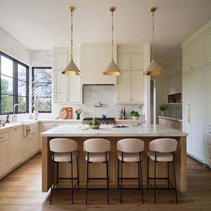 Armoires de cuisine et îlot de style moderne personnalisés, finition laquée durable, évier, dosseret, robinet, design intégré pour la rénovation - Product Image 2