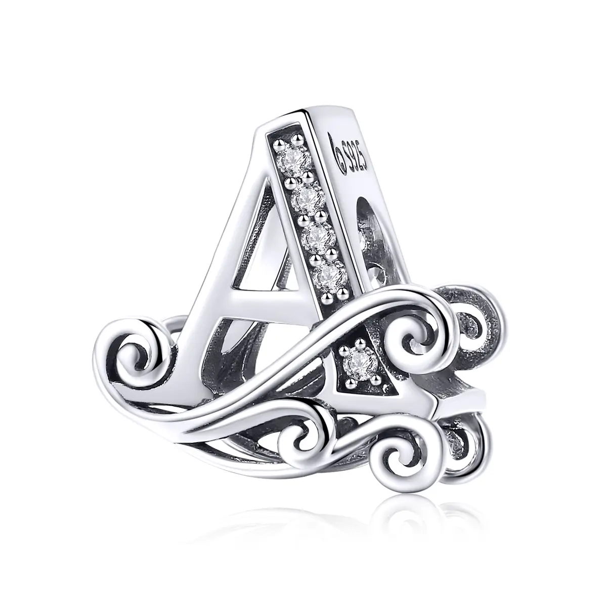 Großhandel heißer Verkauf Brief Anhänger feine Schmuck Perlen für Schmuck Herstellung Armband Charms 925 Sterling Silber A-Z Alphabet