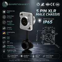 Connecteur XLR 5 broches mâle et femelle IP65 pour extérieur, avec contacts en alliage de cuivre plaqué or et boîtier en alliage de zinc nickelé