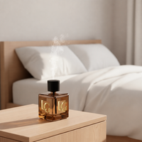 Bouteille diffuseur de parfum automatique carrée transparente ambrée de 200 ml 500 ml, vide, avec bouchon en caoutchouc, pour huiles essentielles, liquides, aromathérapie