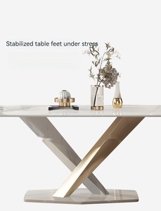 Juego de mesa de comedor moderna ligera italiana, mesa de comedor y silla de diseño Rectangular Simple para el hogar - Product Image 6
