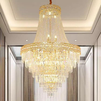 Lustre PM de luxe léger pour villa, bâtiment duplex ajouré, hall de cristal, escalier en colimaçon, salon post-moderne, hall d'hôtel