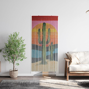 Cortina Vertical de Bambú con Cuentas, Hecha a Mano en Vietnam, Diseño Bohemio Personalizado, Decoración para Ventanas Octogonales, Se Acepta OEM - Product Image 2