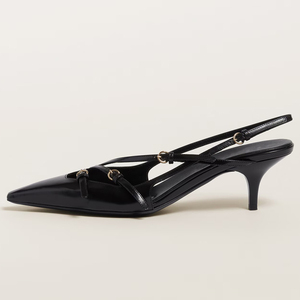 <span class=keywords><strong>Scarpe</strong></span> da Donna con <span class=keywords><strong>Tacco</strong></span> <span class=keywords><strong>Basso</strong></span> a Gattino, Multi-Fascia Dorata, Slingback, Punta Affusolata, Tomaia Aperta, Vendita all'Ingrosso OEM - Product Image 6