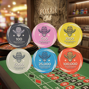 Offre Spéciale Jetons de <span class=keywords><strong>Poker</strong></span> Personnalisés RPC 39mm 10g, Design Crâne de Cowboy Vibrant avec Valeurs Indiquées sur le Bord pour Tournois de Casino - Product Image 1