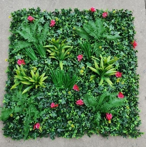 Anti-UV Plastic Artificial Grass <b>Wall</b> Custom-size Artificial Green Grass With Mini <b>Flower</b> Home Office Decor - Product Image 4