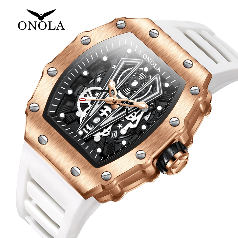 ONOLA 3826 Luxury Men's Quartz Wristwatches - Skeleton Luminous