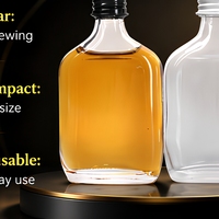 Bouteille en verre pour boissons alcoolisées avec bouchon à vis en aluminium 100ml 200ml 350ml – Contenant jetable pour jus et sauces (gingembre, etc.)