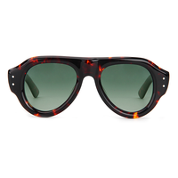 Lunettes de soleil en acétate surdimensionnées, tendance écaille de tortue/vertes, carrées, polarisées UV400, unisexe, pour voyage et vacances, vente en gros usine