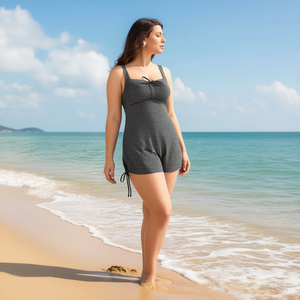 Costume da bagno intero taglie forti con controllo pancia, modello conservativo, monokini BZ77068 - Product Image 3