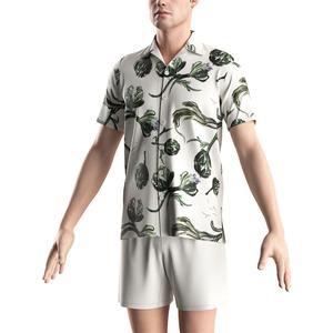 Camisas de Verano Vintage Personalizables para Hombre, de Secado Rápido, Manga Corta, con Estampado Floral, Transpirables, de Sarga Blanca, para Playa, Suministro ODM - Product Image 5