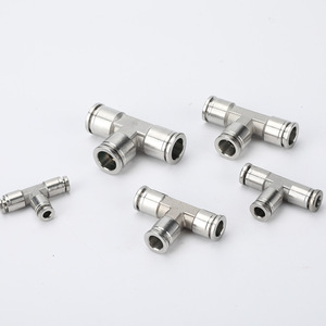 Buse à air haute pression, raccord rapide, tuyau pneumatique, raccord en T de type T avec connecteur en acier inoxydable PE, pièces pneumatiques - Product Image 4