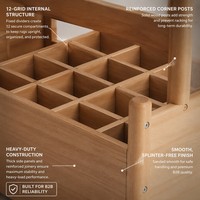 Chuangjin Étagère de rangement 12 compartiments en bois de hêtre pour tapis de travail Montessori et tapis de maternelle, Fabricant en gros