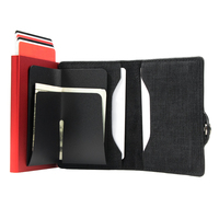 CASEKEY Billetera Inteligente Premium, pemegang kartu Logam Ultra ramping, perlindungan RFID minimalis, dompet Pop Up kantong uang tunai ramping