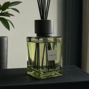 Aikun Dark Green Square Glass 2200ml <b>Reed</b> <b>Diffuser</b> Gift Set for Luxury Hotel Lobby Home Aromatherapy Decor Wholesale Supply Box - Product Image 2