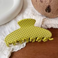 WEINI Pince à cheveux à logo personnalisé, motif pois, en acétate vert frais, pour queue de cheval haute, style princesse, accessoire capillaire, pince requin