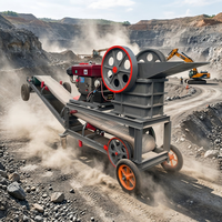 Concasseur à mâchoires mobile portable haute efficacité PE150X250 pour pierre, granit, calcaire, moteur AC, capacité max. 6 t/h pour l'exploitation minière et les carrières