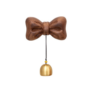Fan Yu Wooden Door Bell Butterfly Shape Brass Chime Easy Install Decor Gift - Product Image 5
