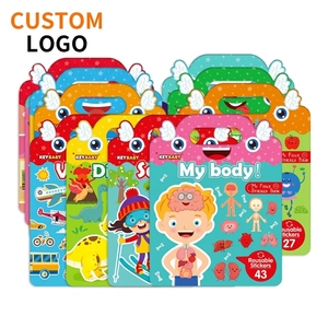 KEYBABY Livres d'autocollants en gelée réutilisables <span class=keywords><strong>pour</strong></span> enfants, personnalisables, éducatifs, <span class=keywords><strong>pour</strong></span> <span class=keywords><strong>l</strong></span>'apprentissage précoce, avec scènes de voyage et activités linguistiques - Product Image 1