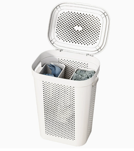 Large Capacity Plastic Dirty Clothes Storage Basket with Lid for Home Bathroom &amp; Laundry Elegant <strong>Bathing</strong> Dirty Clothes Basket - Product Image 5
