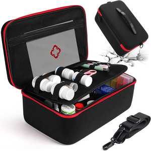 Botiquín de primeros auxilios portátil, bolsa de almacenamiento médica para acampar, viajar, uso de emergencia en el hogar, con compartimentos organizados y correa de transporte - Product Image 1