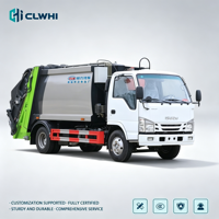 Camion de ramassage des déchets Isuzu 4x2 avec benne verte, camion compacteur de déchets pour usage urbain, camion de collecte des déchets en promotion