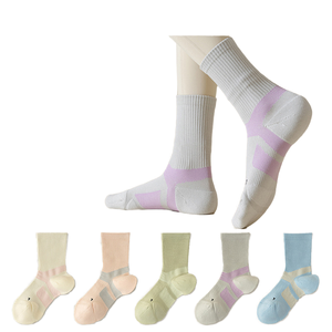 Chaussettes courtes en coton et fibre de bambou, couleur unie, respirantes, tricotées pour adultes, tenue décontractée d'été - Product Image 2