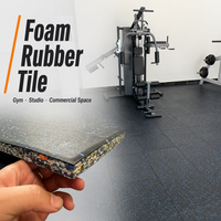 Revêtement de sol en caoutchouc EPDM à faible odeur pour salle de sport, 20 mm, 1000x1000 mm, antidérapant, amortissant les vibrations, pour centre de fitness commercial