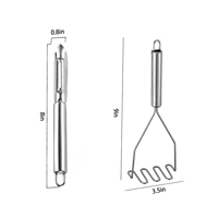 4 Stuks Groente Fruit Dunschiller Mes Snijder Pers Roestvrijstalen Aardappel Ricer Stamper Set Voor Keuken Gadgets