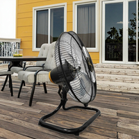 Ventilateur sur pied en métal de style taïwanais, mécanique, 5 vitesses réglables, sans pales, économe en énergie, fonctionnement silencieux, 18 pouces, 140W, pour extérieur et hôtel