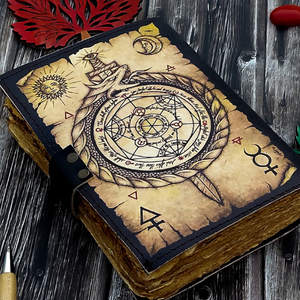 Diario de Cuero Ouroboros Transmutation, Libro de Hechizos de Alquimia, Libro de Sombras, Mini Cuaderno de Dibujo Ecológico en Blanco para Viajes, Regalo - Product Image 5