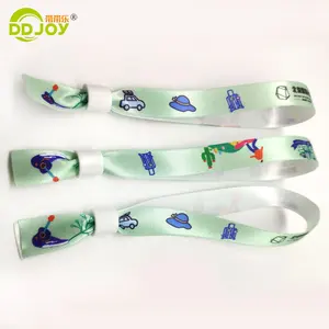 Promotional Eco Friendly Adjustable Event Party Bracelet Custom Festival Fabric Woven Wristbands