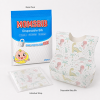 MOMSBIB Lot de 20 bavoirs pour enfants en tissu non tissé, sans BPA, imperméables, anti-déversement et anti-salissures, pour l'alimentation, 13-36 mois