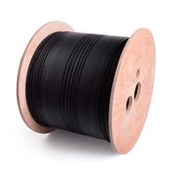 FTTH cable de fibra óptica para exteriores modo único, fibra G657A1, lszh, cable de caída de 1 núcleo negro