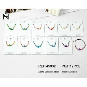 Braccialetto con Perline di Mais Colorate in Acciaio Inossidabile, Set di 12 Pezzi, Gioielli alla Moda Fatti a Mano - Product Image 1