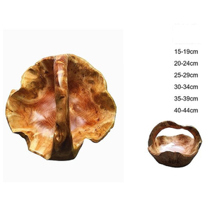 Cesta artesanal de madera de raíz con asa, comida de exhibición de cuenco de frutas y verduras, cesta de madera de estilo Natural de gran tamaño, cuenco grande sólido - Product Image 2