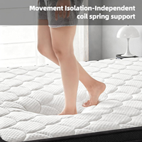 Matelas hybride moderne COSTFULL avec technologie de compression à ressorts ensachés, tissu en coton tricoté, soutien orthopédique pour chambre et école
