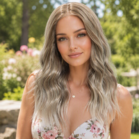 Perruque synthétique HD Lace adaptée aux femmes, pré-coupée, à ondulations naturelles, avec dentelle frontale HD, sans colle