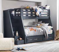Lit superposé en bois pour enfants avec escalier, lit superposé double, meubles de chambre à coucher amusants et élégants