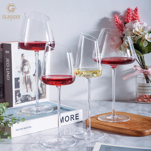 Ensemble de verres à vin en cristal incliné de 350ml verrerie élégante bouche coupée à la main <span class=keywords><strong>verre</strong></span> à vin rouge <span class=keywords><strong>verre</strong></span> clair - Product Image 6