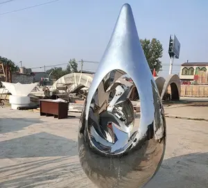 Большая наружная Современная Художественная зеркальная полированная Металлическая Статуя абстрактная садовая скульптура из нержавеющей стали