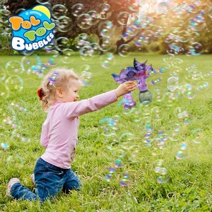 Pistolet à bulles LED à thème <span class=keywords><strong>dinosaure</strong></span>, jouet en plastique ABS, unisexe, pour enfants, extérieur, sans BPA, cadeau d'anniversaire - Product Image 3