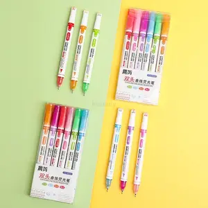 6/8pcs Heart Flower Dot Line Shaped Highlighter Pen Color Roller Tip Curve Liner Art Marker Highlighter Kawaii Highlighter pen